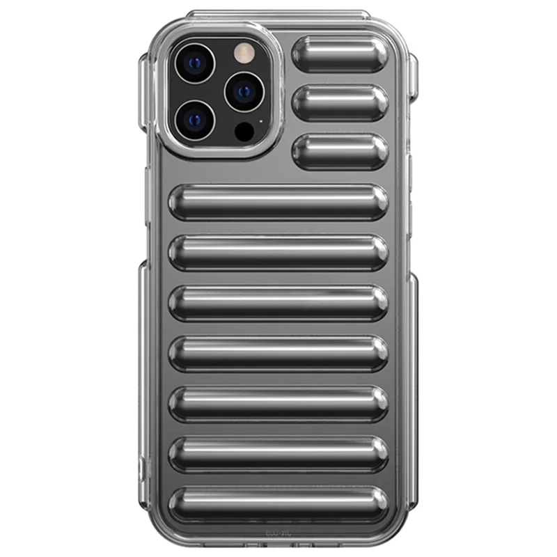 Capsule Series for iPhone 12 Pro Case Ribbed Protective Soft TPU Phone Cover - Transparent Grey