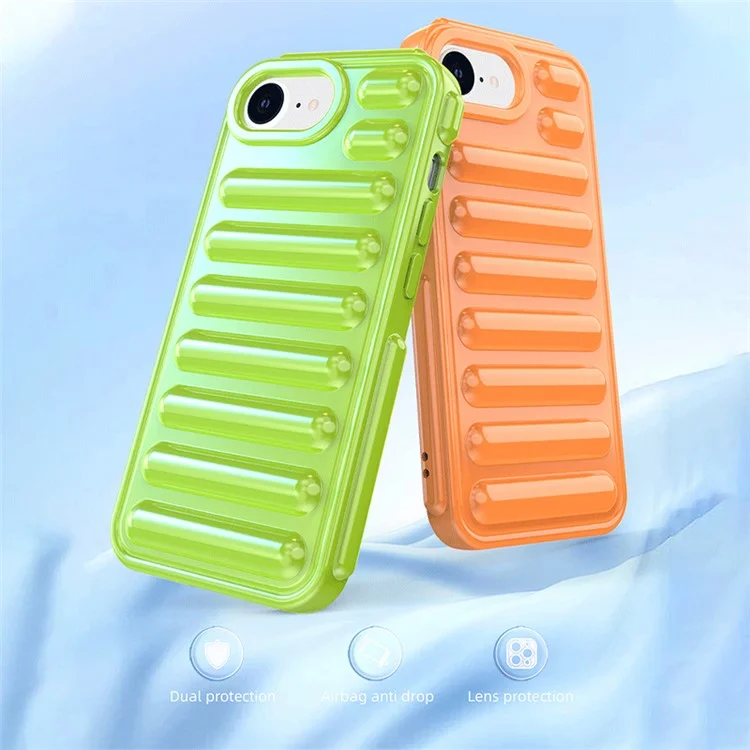 Capsule Series for iPhone 16e Case Soft TPU Ribbed Anti-Drop Phone Cover - Black