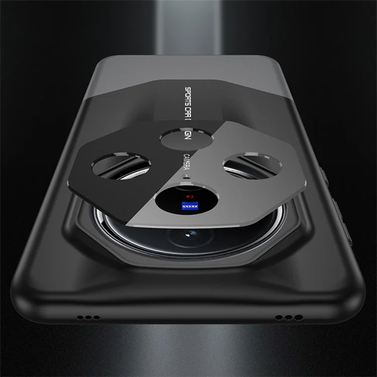 GKK Supercar Shield Series For vivo X100 5G Case Hard PC Color Splicing Phone Cover - Black+Grey