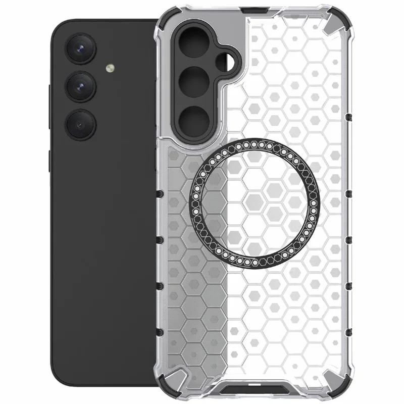 Для Samsung Galaxy A35 5G Магнитный чехол Honeycomb Heat Dissipation TPU+PC Phone Cover - Прозрачный