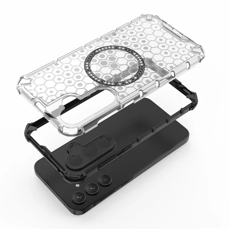 Для Samsung Galaxy A35 5G Магнитный чехол Honeycomb Heat Dissipation TPU+PC Phone Cover - Прозрачный
