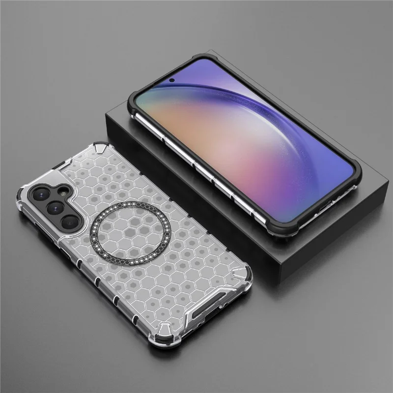 Для Samsung Galaxy A35 5G Магнитный чехол Honeycomb Heat Dissipation TPU+PC Phone Cover - Прозрачный