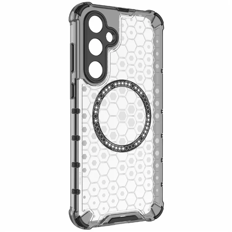 Étui pour Samsung Galaxy A55 5G, dissipation de la chaleur en nid d'abeille TPU+PC, housse de téléphone magnétique - Transparent