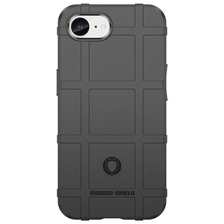 Étui pour iPhone SE (2024) Texture à grille carrée anti-chute TPU Housse de téléphone - Noir