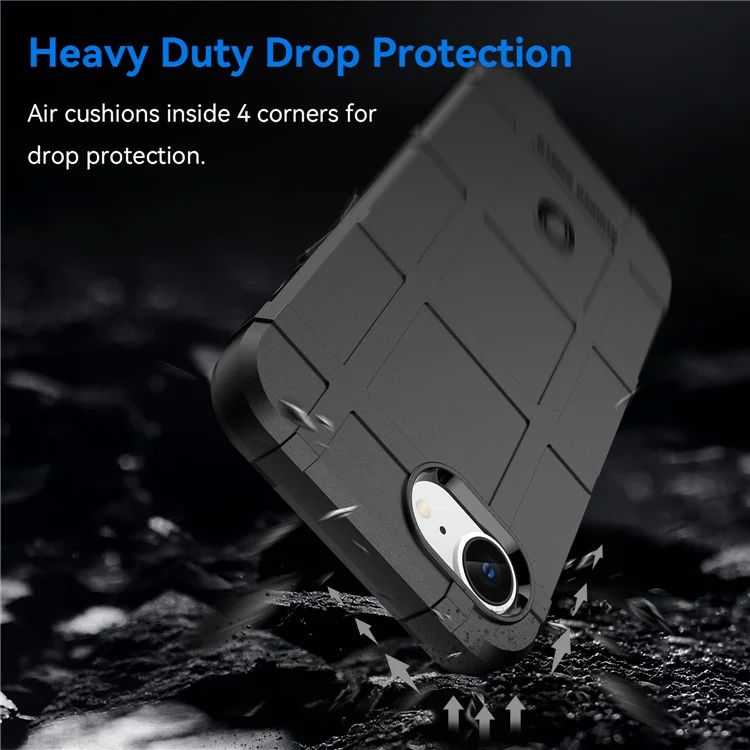 Étui pour iPhone SE (2024) Texture à grille carrée anti-chute TPU Housse de téléphone - Noir