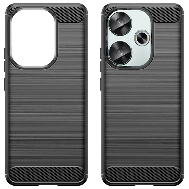 Для Xiaomi Poco F6 5G / Redmi Turbo 3 5G Чехол с текстурой углеродного волокна из ТПУ, тонкий чехол для телефона - черный