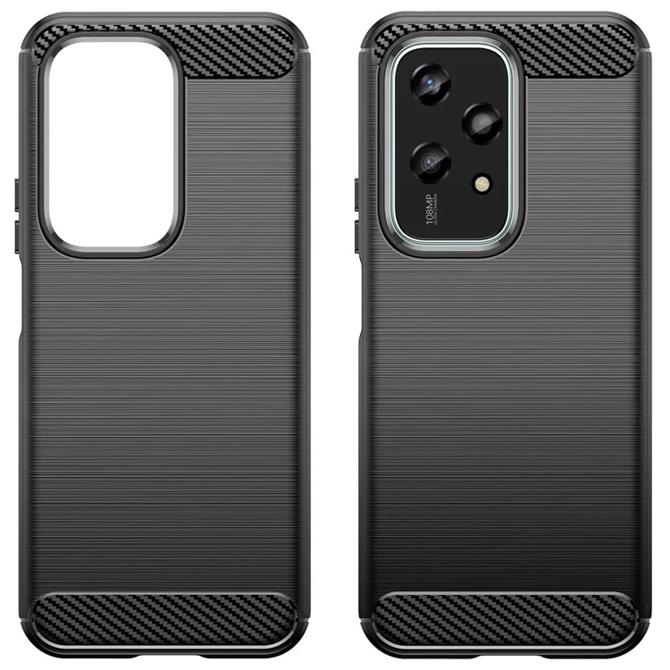 Para Honor 200 Lite Carbon Fiber Texture Soft TPU Protective Phone Cover - Preto