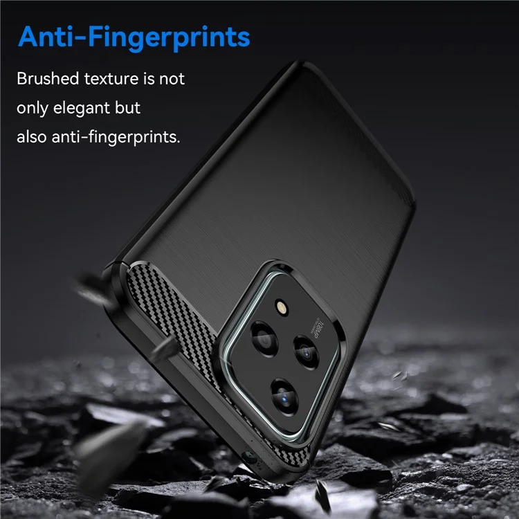 Para Honor 200 Lite Carbon Fiber Texture Soft TPU Protective Phone Cover - Preto