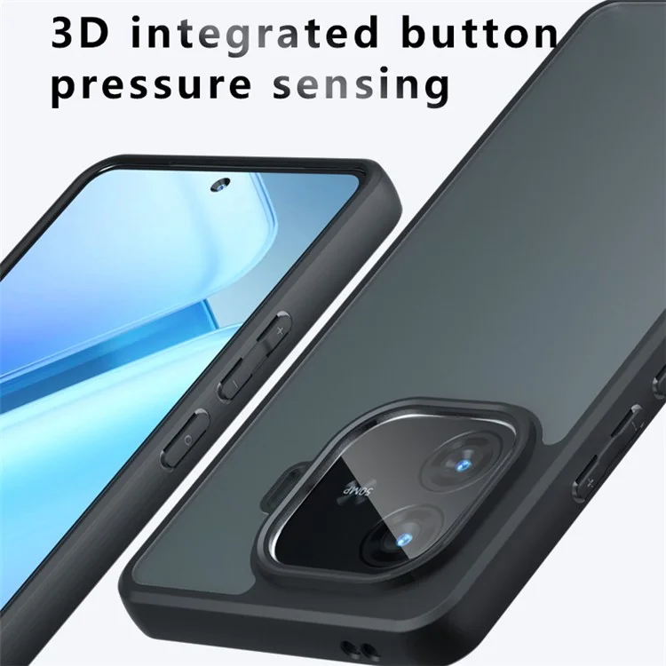Для vivo iQOO Z9 Turbo 5G Чехол Прозрачный Защитный Задняя Крышка из ПК+ТПУ
