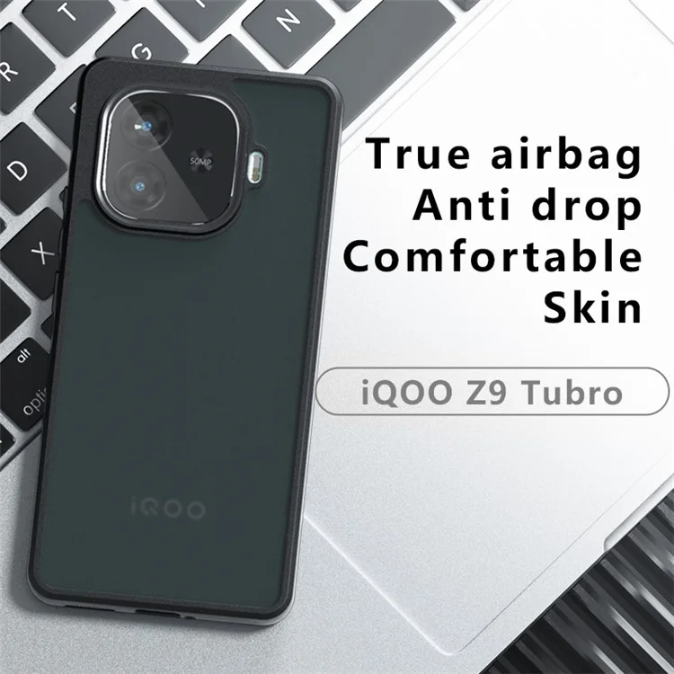Для vivo iQOO Z9 Turbo 5G Чехол Прозрачный Защитный Задняя Крышка из ПК+ТПУ