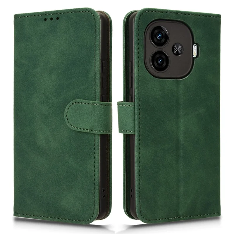 Pour vivo iQOO Z9 Turbo 5G Étui portefeuille Étui en cuir Housse de téléphone Texture au toucher - Vert