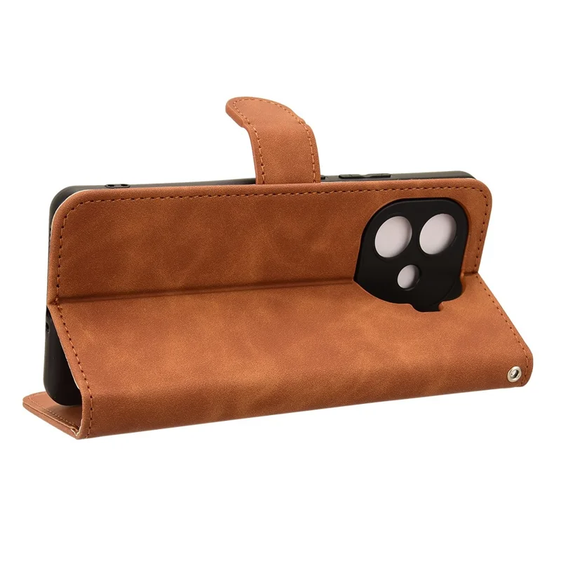 Para vivo iQOO Z9 Turbo 5G Capa Carteira de Couro Capa de Telefone Sensação de Textura - Marrom
