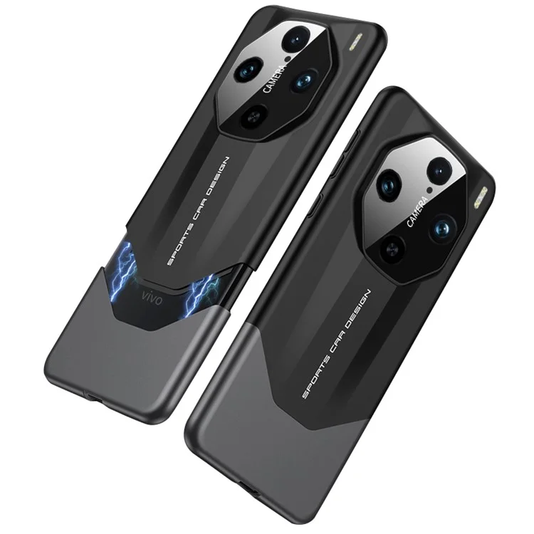 GKK Supercar Shield Series For vivo X100 Pro 5G Case Hard PC Color Splicing Phone Cover - Nero / Grigio