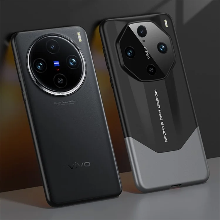 GKK Supercar Shield Series For vivo X100 Pro 5G Case Hard PC Color Splicing Phone Cover - Nero / Grigio