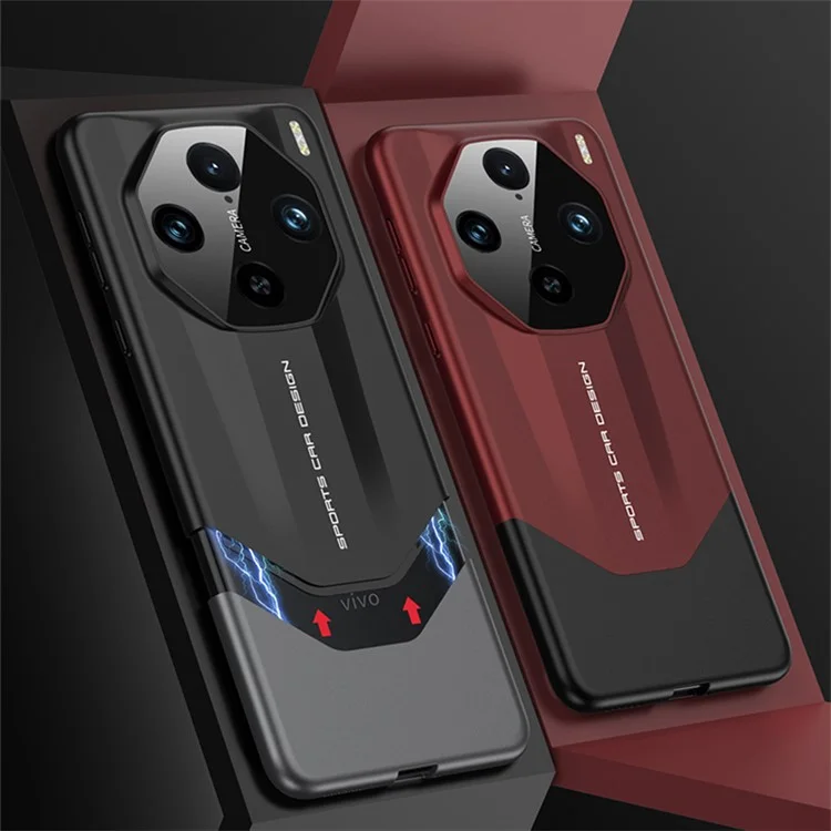 GKK Supercar Shield Series For vivo X100 Pro 5G Case Hard PC Color Splicing Phone Cover - Nero / Grigio