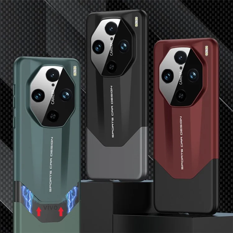 GKK Supercar Shield Series For vivo X100 Pro 5G Case Hard PC Color Splicing Phone Cover - Nero / Grigio