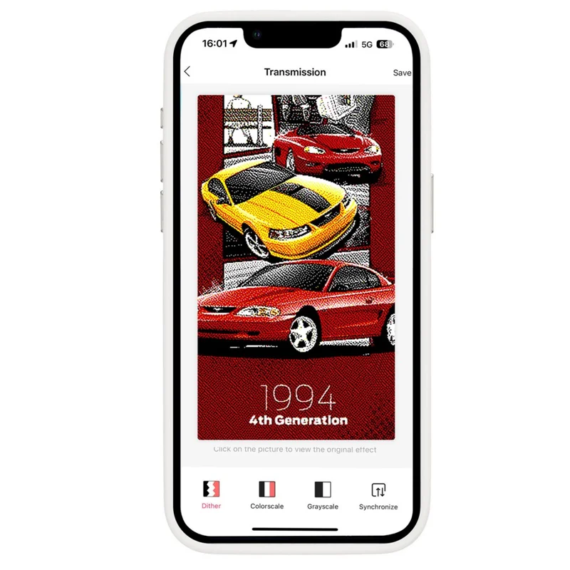 E Ink Case for iPhone 13 Pro Max 4-Color NFC Projection DIY Screen Display Phone Cover - White