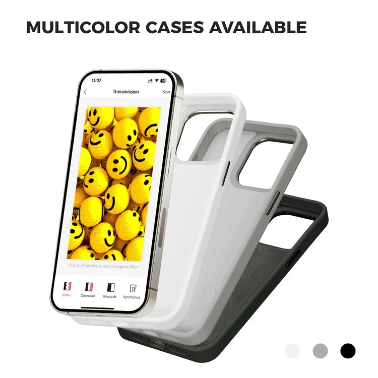 Funda de teléfono móvil de 4 colores E Ink para iPhone 15, funda inteligente NFC DIY Display Imaging, negro / blanco / rojo / amarillo - gris