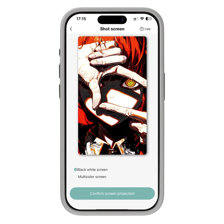 Funda de teléfono móvil de 4 colores E Ink para iPhone 15, funda inteligente NFC DIY Display Imaging, negro / blanco / rojo / amarillo - gris
