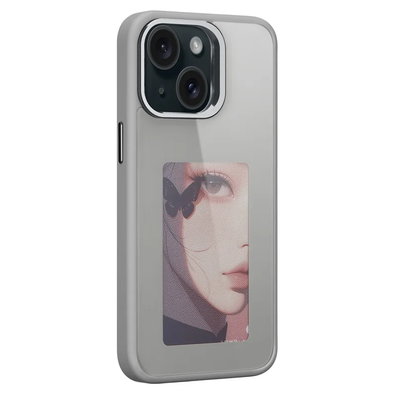 E Ink Phone Case for iPhone 13  / 14 Smart NFC Phone Case Photo, Black / White / Red / Yellow 4-Color - Grey