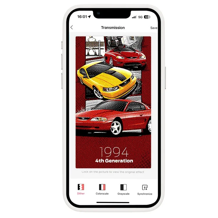 E Ink Phone Case for iPhone 13  / 14 Smart NFC Phone Case Photo, Black / White / Red / Yellow 4-Color - White