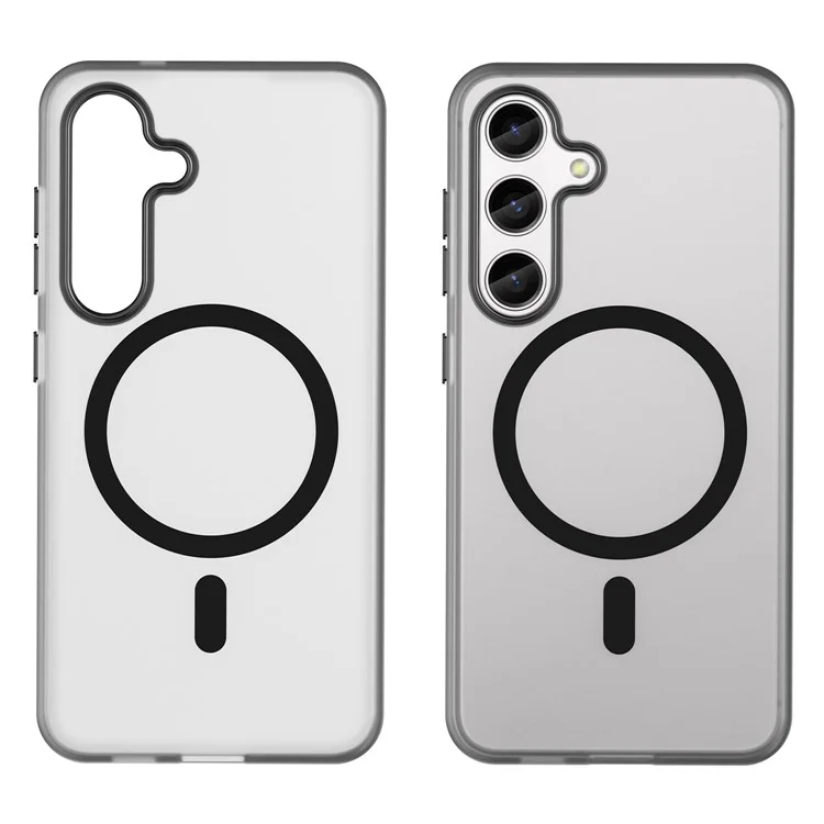 Pour Samsung Galaxy S25 / S24 Étui magnétique en TPU + PC Anti-Trace de Doigts Coque de Téléphone - Noir