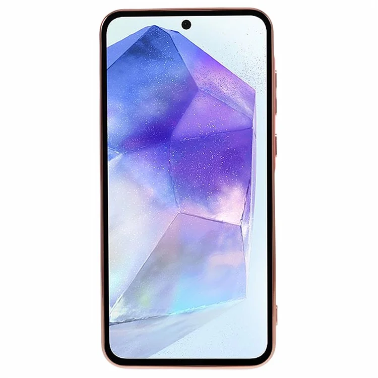 Pour Samsung Galaxy A55 5G Étui Electroplating TPU Housse de Téléphone Motif Coeur d'Amour avec Chaîne de Poignet - Rouge