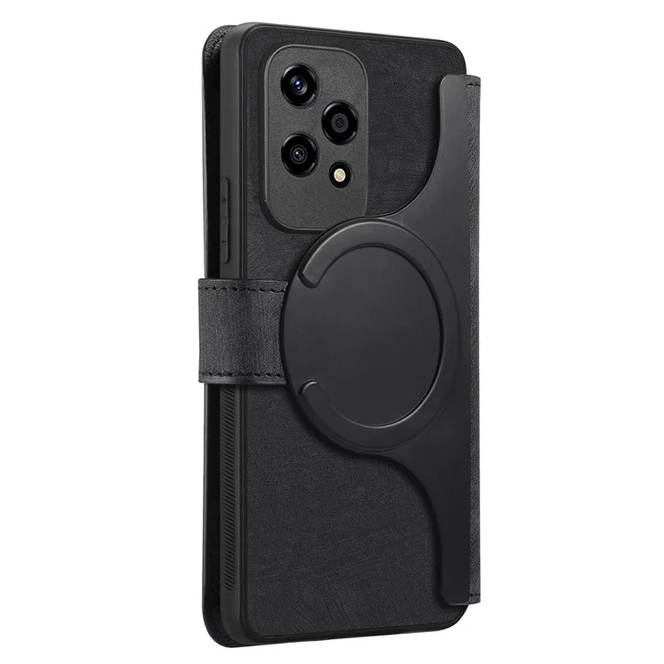 CASENEO MW-03 Para Honor 200 Lite Funda Retro de Piel Bloqueo RFID Soporte para Teléfono - Negro 