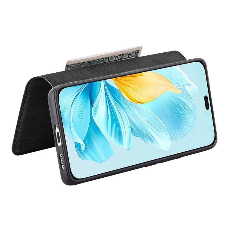 CASENEO MW-03 Para Honor 200 Lite Funda Retro de Piel Bloqueo RFID Soporte para Teléfono - Negro 