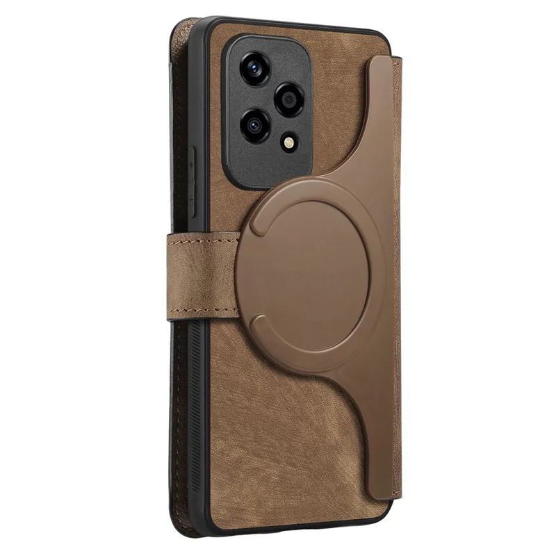 For Honor 200 Lite Magnetic Case CASENEO Detachable Leather Phone Wallet Cover - Brown