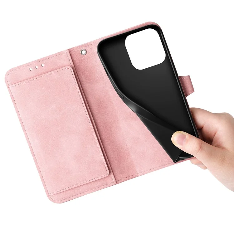 For Honor 200 Lite Zipper Wallet Case with Strap Flower Imprint PU Leather Phone Cover - Pink
