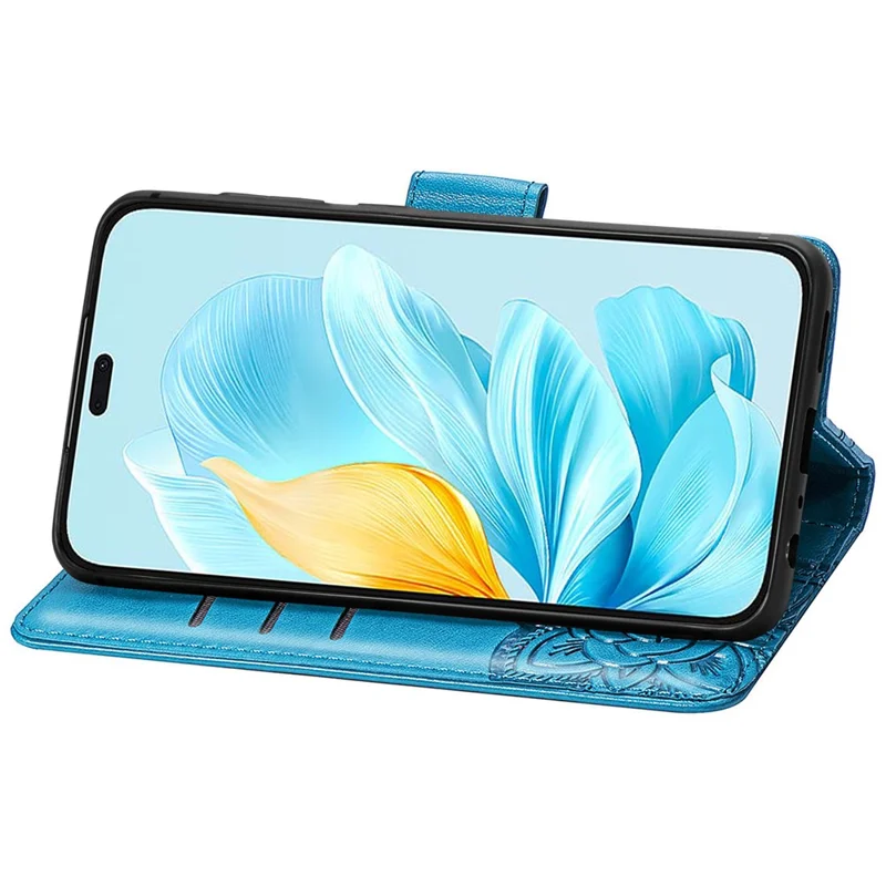 For Honor 200 Lite Case Butterfly Imprinted PU Leather Wallet Wholesale Phone Cover - Blue