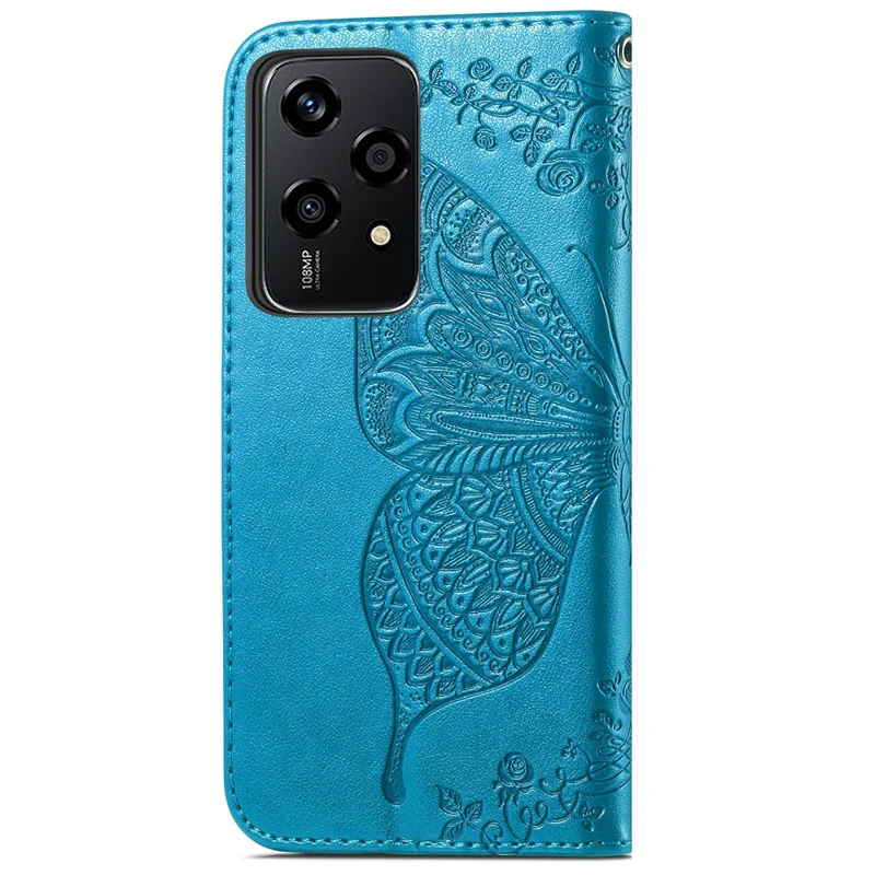 For Honor 200 Lite Case Butterfly Imprinted PU Leather Wallet Wholesale Phone Cover - Blue