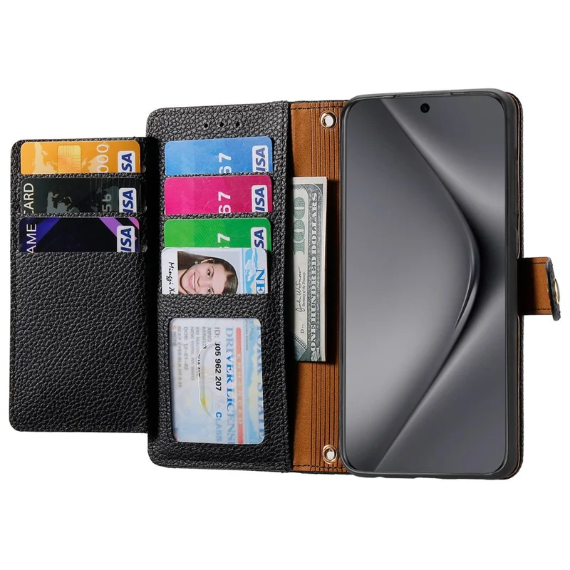 Per Huawei Pura 70 Ultra Case RFID Blocking Card Slots PU Leather Zipper Phone Cover - Nero