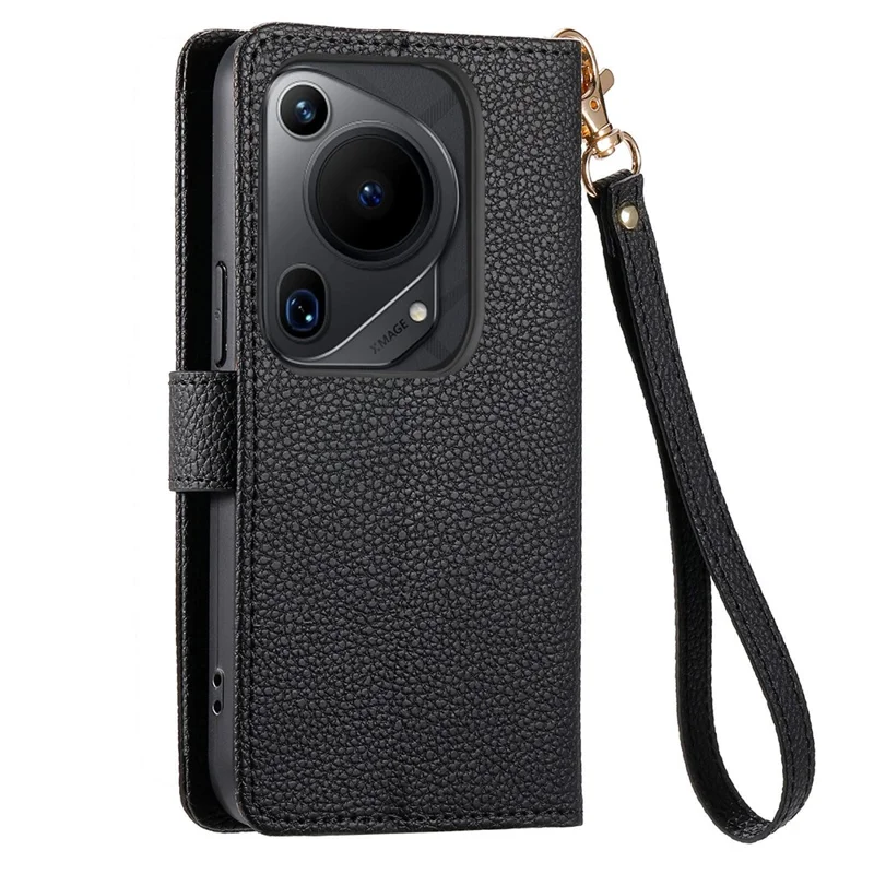 Per Huawei Pura 70 Ultra Case RFID Blocking Card Slots PU Leather Zipper Phone Cover - Nero