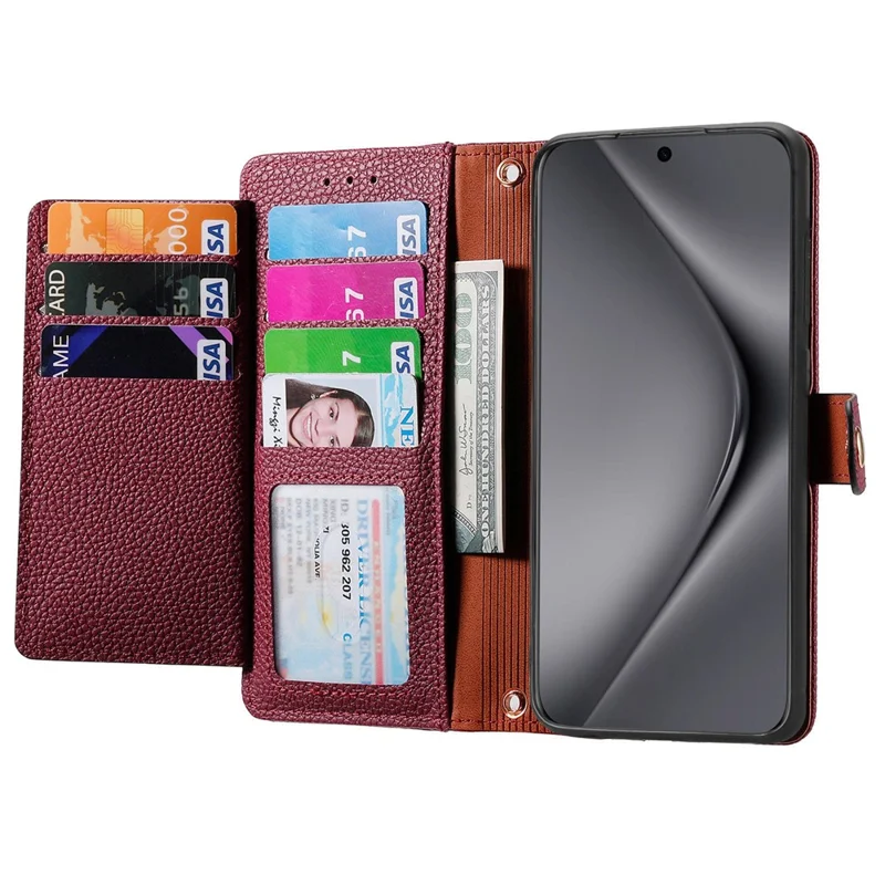 For Huawei Pura 70 Ultra Case RFID Blocking Card Slots PU Leather Zipper Phone Cover - Red