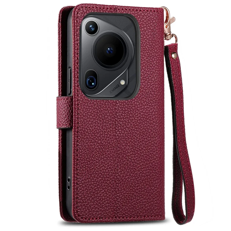 For Huawei Pura 70 Ultra Case RFID Blocking Card Slots PU Leather Zipper Phone Cover - Red