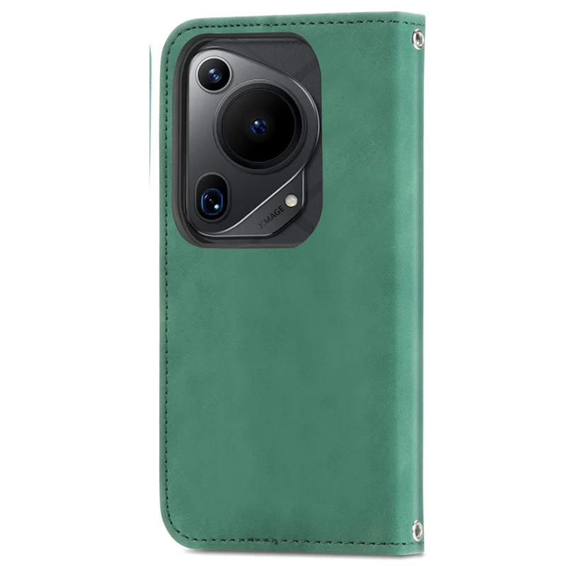 Para Huawei Pura 70 Ultra Case Retro Leather Magnetic Closure Shockproof Phone Cover - Verde