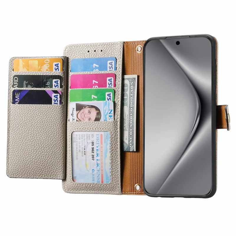 Для Huawei Pura 70 Pro / Pura 70 Pro+ Чехол на молнии с кожаной крышкой с бумажником и блокировкой RFID - серый