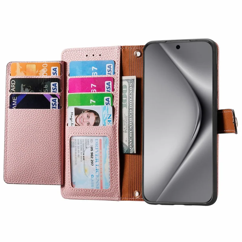 For Huawei Pura 70 Pro / Pura 70 Pro+ Case Zipper Phone Leather Cover with RFID Blocking Wallet - Pink