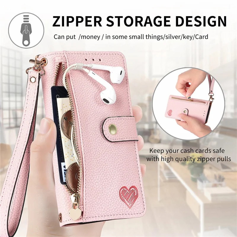 For Huawei Pura 70 Pro / Pura 70 Pro+ Case Zipper Phone Leather Cover with RFID Blocking Wallet - Pink