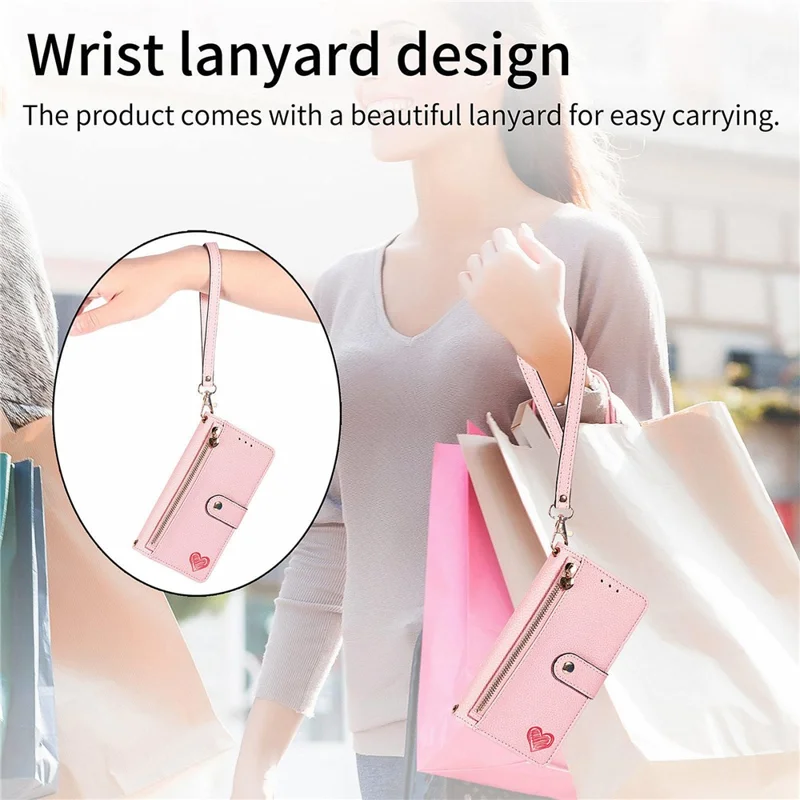 For Huawei Pura 70 Pro / Pura 70 Pro+ Case Zipper Phone Leather Cover with RFID Blocking Wallet - Pink