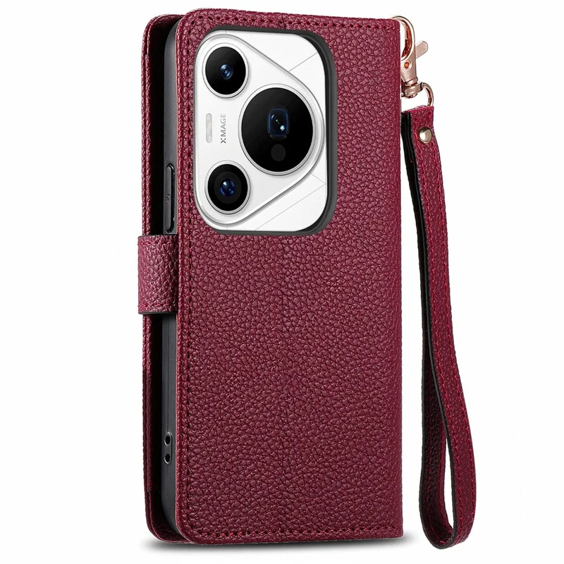 Per Huawei Pura 70 Pro / Pura 70 Pro+ Custodia con Cerniera in Pelle con Portafoglio con Tecnologia RFID Blocking - Rosso
