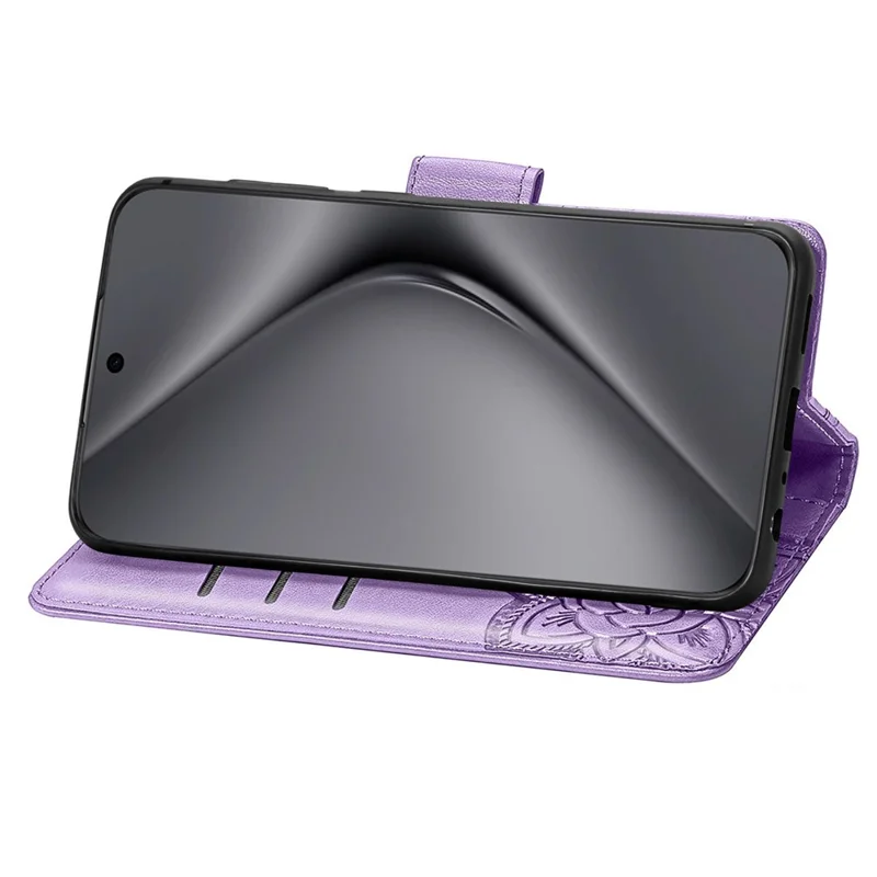 Pour Huawei Pura 70 Ultra Case Stand Portefeuille Cuir Housse Téléphone Motif Papillon - Violet Clair