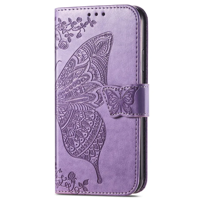 Pour Huawei Pura 70 Ultra Case Stand Portefeuille Cuir Housse Téléphone Motif Papillon - Violet Clair