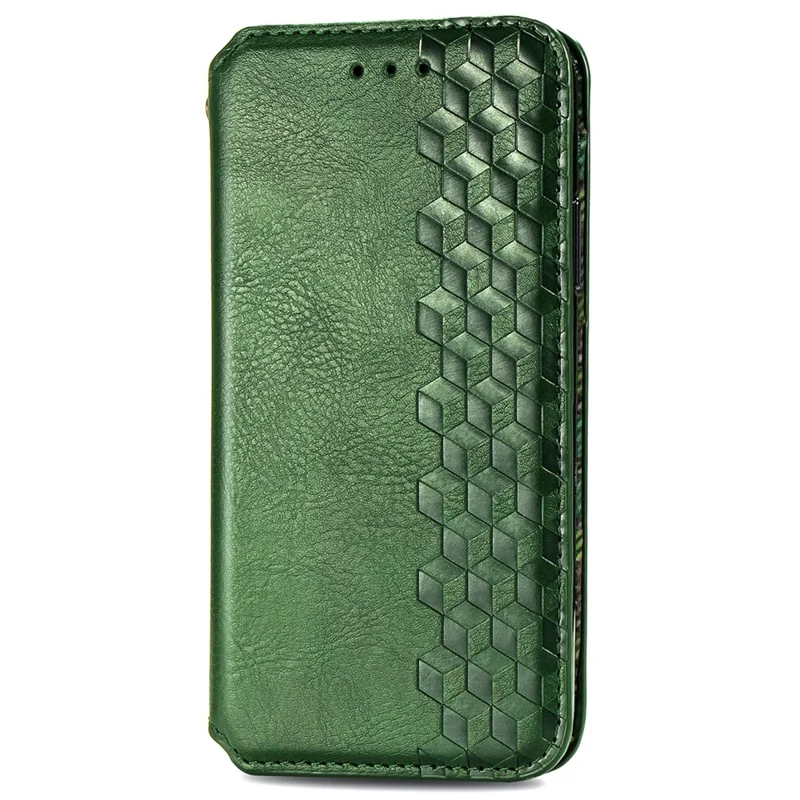 Para Realme C65 4G Case Wallet Fecho Magnético Rhombus Capa de Telefone de Couro - Verde