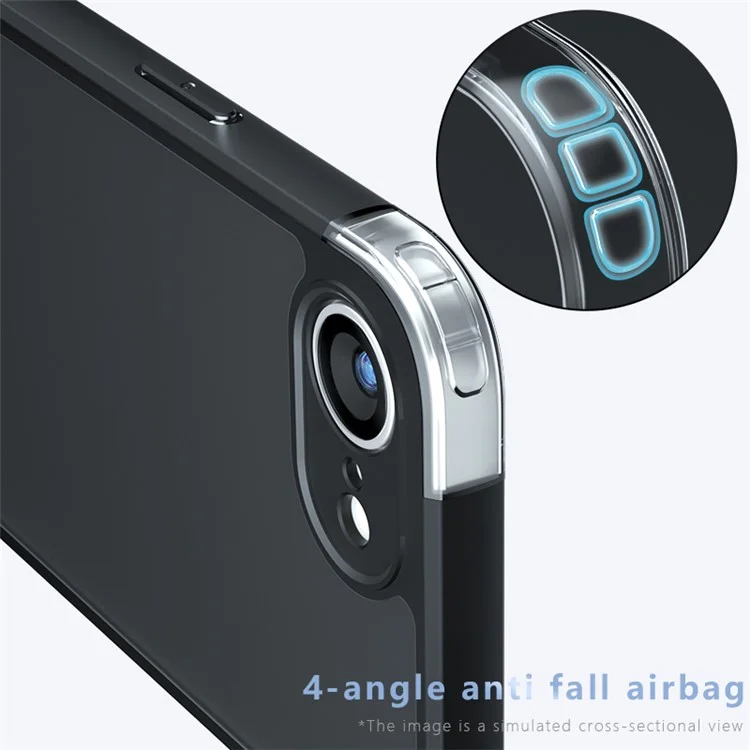 Étui pour iPhone SE (2024) en PC+TPU mat, avec protection anti-chute