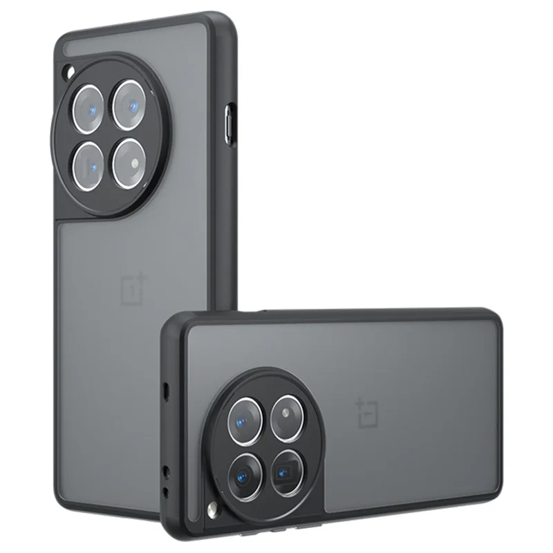 For OnePlus 12 5G Case Skin-Touch TPU + PC Matte Phone Back Cover, Transparent Black