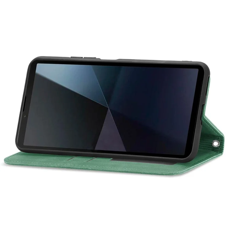 Für Sony Xperia 10 VI Case Wallet Stand Function Skin-Touch Leder Handyhülle - Grün