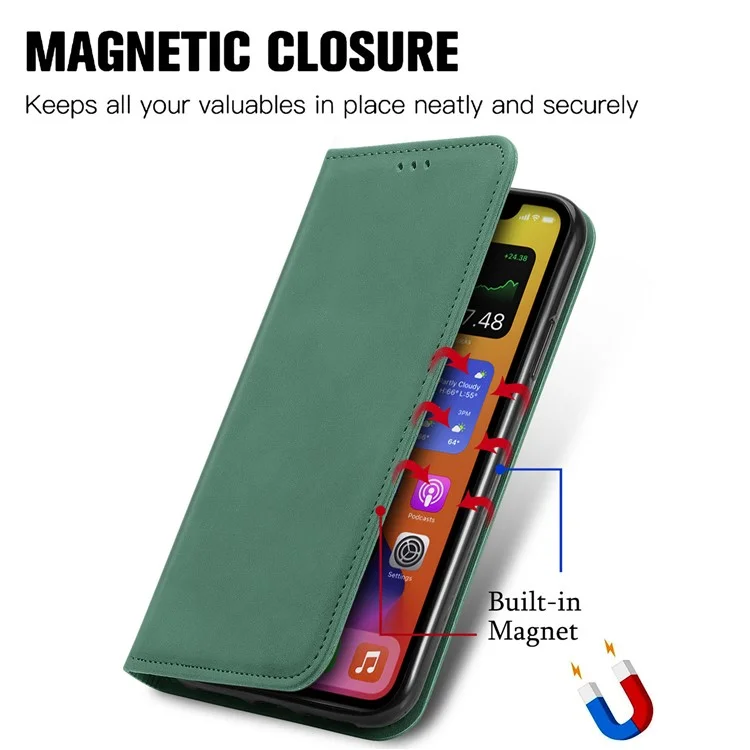 Für Sony Xperia 10 VI Case Wallet Stand Function Skin-Touch Leder Handyhülle - Grün